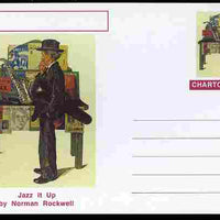 Chartonia (Fantasy) Famous Paintings - Jazz it Up by Norman Rockwell postal stationery card unused and fine
