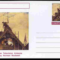 Chartonia (Fantasy) Famous Paintings - New Television Antenna by Norman Rockwell postal stationery card unused and fine