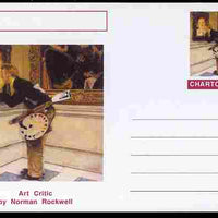 Chartonia (Fantasy) Famous Paintings - Art Critic by Norman Rockwell postal stationery card unused and fine