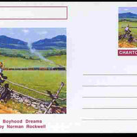 Chartonia (Fantasy) Famous Paintings - Boyhood Dreams by Norman Rockwell postal stationery card unused and fine
