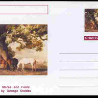 Chartonia (Fantasy) Famous Paintings - Mares and Foals by George Stubbs postal stationery card unused and fine
