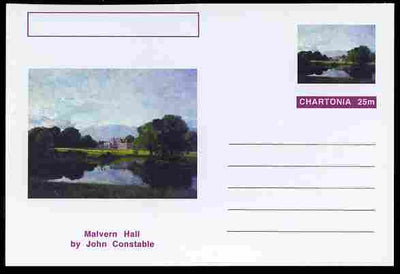 Chartonia (Fantasy) Famous Paintings - Malvern Hall by John Constable postal stationery card unused and fine