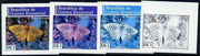 Equatorial Guinea 1976 Butterflies EK3 (Argynnis paphia) set of 4 imperf progressive proofs on ungummed paper comprising 1, 2, 3 and all 4 colours (as Mi 965)