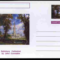 Chartonia (Fantasy) Famous Paintings - Salisbury Cathedral by John Constable postal stationery card unused and fine