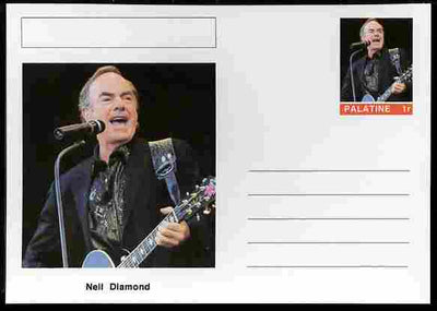 Palatine (Fantasy) Personalities - Neil Diamond postal stationery card unused and fine