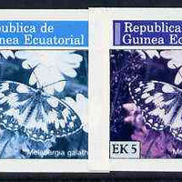 Equatorial Guinea 1976 Butterflies EK5 (Melanargia galathea) set of 4 imperf progressive proofs on ungummed paper comprising 1, 2, 3 and all 4 colours (as Mi 966)