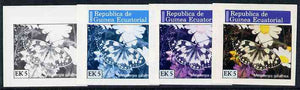 Equatorial Guinea 1976 Butterflies EK5 (Melanargia galathea) set of 4 imperf progressive proofs on ungummed paper comprising 1, 2, 3 and all 4 colours (as Mi 966)