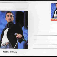 Palatine (Fantasy) Personalities - Robbie Williams postal stationery card unused and fine