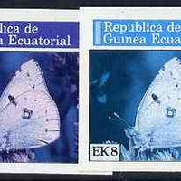 Equatorial Guinea 1976 Butterflies EK8 (Colias australis) set of 4 imperf progressive proofs on ungummed paper comprising 1, 2, 3 and all 4 colours (as Mi 967)