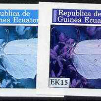 Equatorial Guinea 1976 Butterflies EK15 (Gonopteryx rhamni) set of 4 imperf progressive proofs on ungummed paper comprising 1, 2, 3 and all 4 colours (as Mi 968)