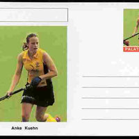 Palatine (Fantasy) Personalities - Anke Kuehn (field hockey) postal stationery card unused and fine