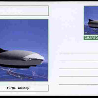 Chartonia (Fantasy) Airships & Balloons - Turtle Airship postal stationery card unused and fine
