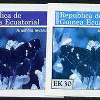 Equatorial Guinea 1976 Butterflies EK30 (Arashnia levana) set of 4 imperf progressive proofs on ungummed paper comprising 1, 2, 3 and all 4 colours (as Mi 969)