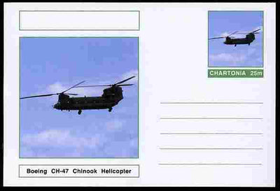 Chartonia (Fantasy) Aircraft - Boeing CH-47 Chinook Helicopter postal stationery card unused and fine