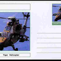 Chartonia (Fantasy) Aircraft - Tiger Helicopter postal stationery card unused and fine