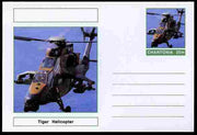 Chartonia (Fantasy) Aircraft - Tiger Helicopter postal stationery card unused and fine