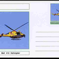 Chartonia (Fantasy) Aircraft - Bell 412 Helicopter postal stationery card unused and fine