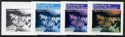 Equatorial Guinea 1976 Butterflies EK60 (Polygonia c. album) set of 4 imperf progressive proofs on ungummed paper comprising 1, 2, 3 and all 4 colours (as Mi 970)