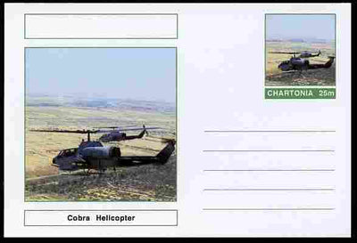 Chartonia (Fantasy) Aircraft - Cobra Helicopter postal stationery card unused and fine
