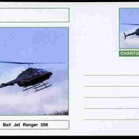 Chartonia (Fantasy) Aircraft - Bell Jet Ranger 206 Helicopter postal stationery card unused and fine