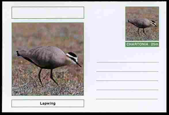 Chartonia (Fantasy) Birds - Lapwing postal stationery card unused and fine