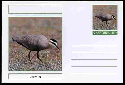 Chartonia (Fantasy) Birds - Lapwing postal stationery card unused and fine