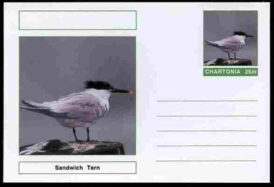 Chartonia (Fantasy) Birds - Sandwich Tern postal stationery card unused and fine