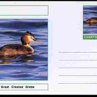 Chartonia (Fantasy) Birds - Great Crested Grebe postal stationery card unused and fine