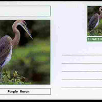 Chartonia (Fantasy) Birds - Purple Heron postal stationery card unused and fine