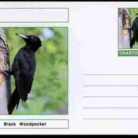 Chartonia (Fantasy) Birds - Black Woodpecker postal stationery card unused and fine