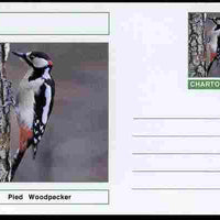 Chartonia (Fantasy) Birds - Pied Woodpecker postal stationery card unused and fine