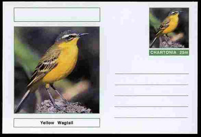 Chartonia (Fantasy) Birds - Yellow Wagtail postal stationery card unused and fine