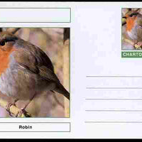 Chartonia (Fantasy) Birds - Robin (Erithacus rubecula) postal stationery card unused and fine