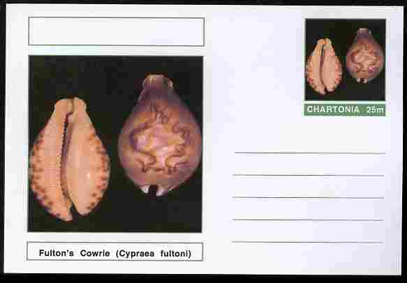 Chartonia (Fantasy) Shells - Fulton's Cowrie (Cypraea fultoni) postal stationery card unused and fine