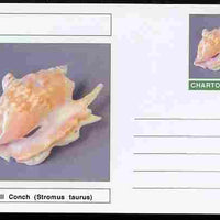 Chartonia (Fantasy) Shells - Bull Conch (Strombus taurus) postal stationery card unused and fine