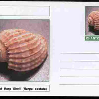 Chartonia (Fantasy) Shells - Ribbed Harp Shell (Harpa costata) postal stationery card unused and fine