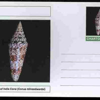Chartonia (Fantasy) Shells - Glory of India Cone (Conus milneedwardsi) postal stationery card unused and fine