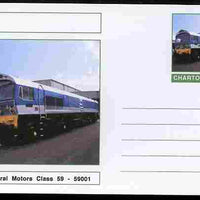 Chartonia (Fantasy) Railways - General Motors Class 59 - 59001 postal stationery card unused and fine