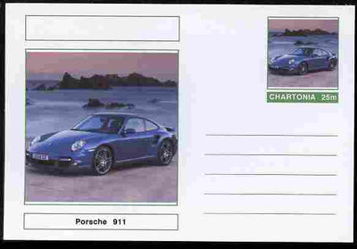 Chartonia (Fantasy) Cars - 2010 Porsche 911 postal stationery card unused and fine