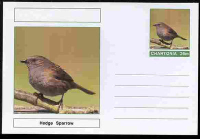 Chartonia (Fantasy) Birds - Hedge Sparrow postal stationery card unused and fine