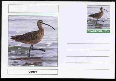 Chartonia (Fantasy) Birds - Curlew postal stationery card unused and fine