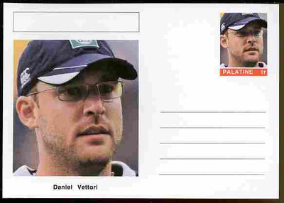 Palatine (Fantasy) Personalities - Daniel Vettori (cricket) postal stationery card unused and fine
