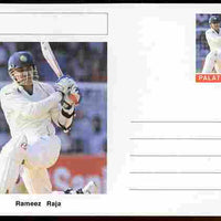 Palatine (Fantasy) Personalities - Rameez Raja (cricket) postal stationery card unused and fine