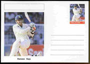 Palatine (Fantasy) Personalities - Rameez Raja (cricket) postal stationery card unused and fine