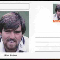 Palatine (Fantasy) Personalities - Mike Gatting (cricket) postal stationery card unused and fine