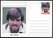 Palatine (Fantasy) Personalities - Mike Gatting (cricket) postal stationery card unused and fine