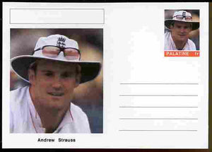 Palatine (Fantasy) Personalities - Andrew Strauss (cricket) postal stationery card unused and fine