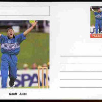 Palatine (Fantasy) Personalities - Geoff Allot (cricket) postal stationery card unused and fine