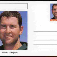 Palatine (Fantasy) Personalities - Alistair Campbell (cricket) postal stationery card unused and fine