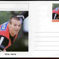 Palatine (Fantasy) Personalities - Chris Harris (cricket) postal stationery card unused and fine